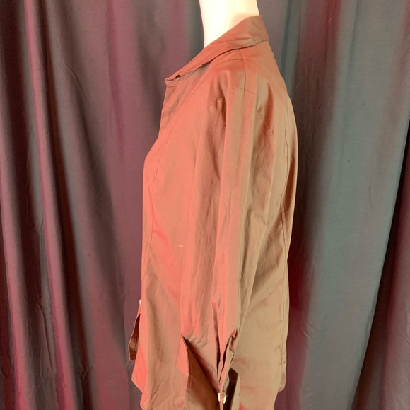 Harve Benard brown 3/4 sleeve button down size L - Picture 1 of 7